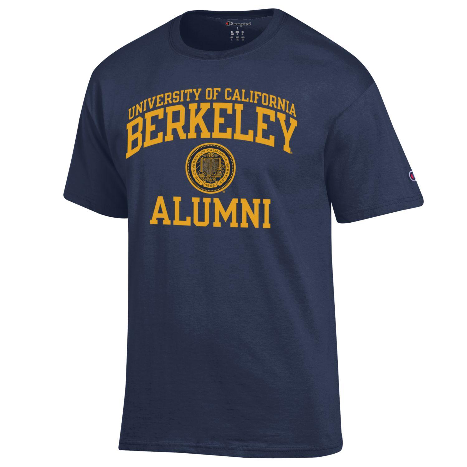 U.C. Berkeley Alumni Champion Arch And Seal Men's T-Shirt -Navy-Shop College Wear