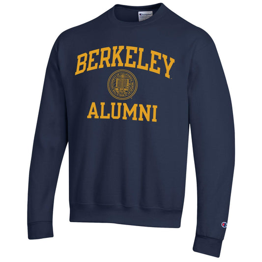 U.C. Berkeley Alumni arch and seal Champion crew-neck sweatshirt-Navy-Shop College Wear