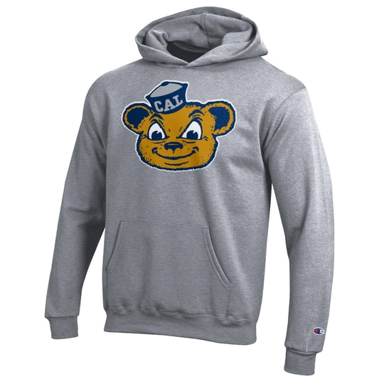 UC Berkeley Cal Champion youth hoodie sweatshirt with Oski mascot-Gray-Shop College Wear
