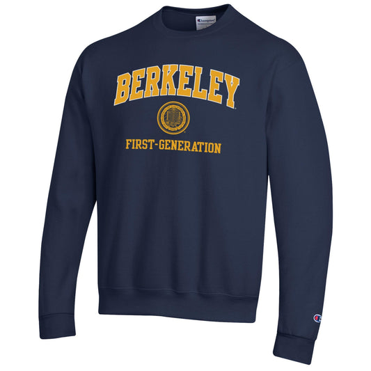 U.C. Berkeley first generation Champion crew-neck sweatshirt-Navy-Shop College Wear