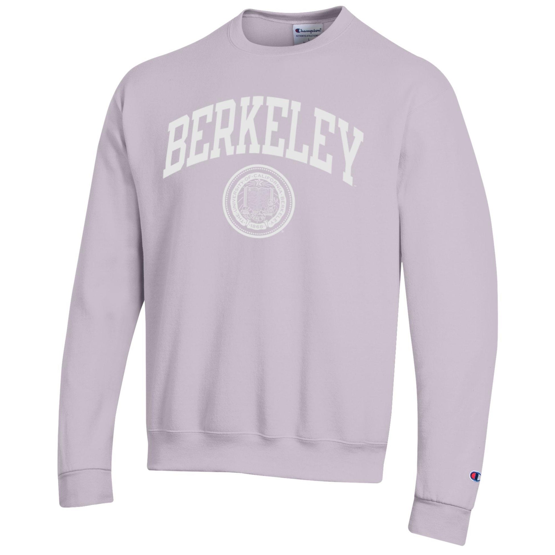 U.C. Berkeley arch & seal Men's crew-neck sweatshirt-Lilac-Shop College Wear