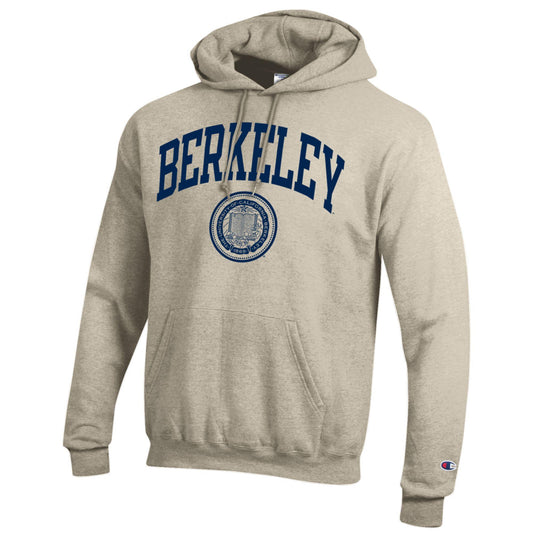 U.C. Berkeley Cal Champion arch & Seal men's hoodie sweatshirt-Oatmeal-Shop College Wear