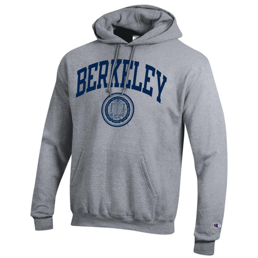 University Of California Berkeley Champion Arch & Seal Men's hoodie Sweatshirt - Grey-Shop College Wear