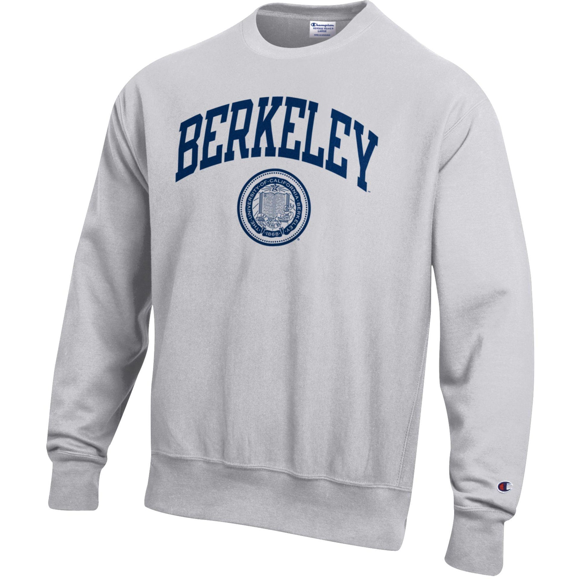 UC Berkeley Arch & Seal Champion Reverse Weave Sweatshirt-Gray 