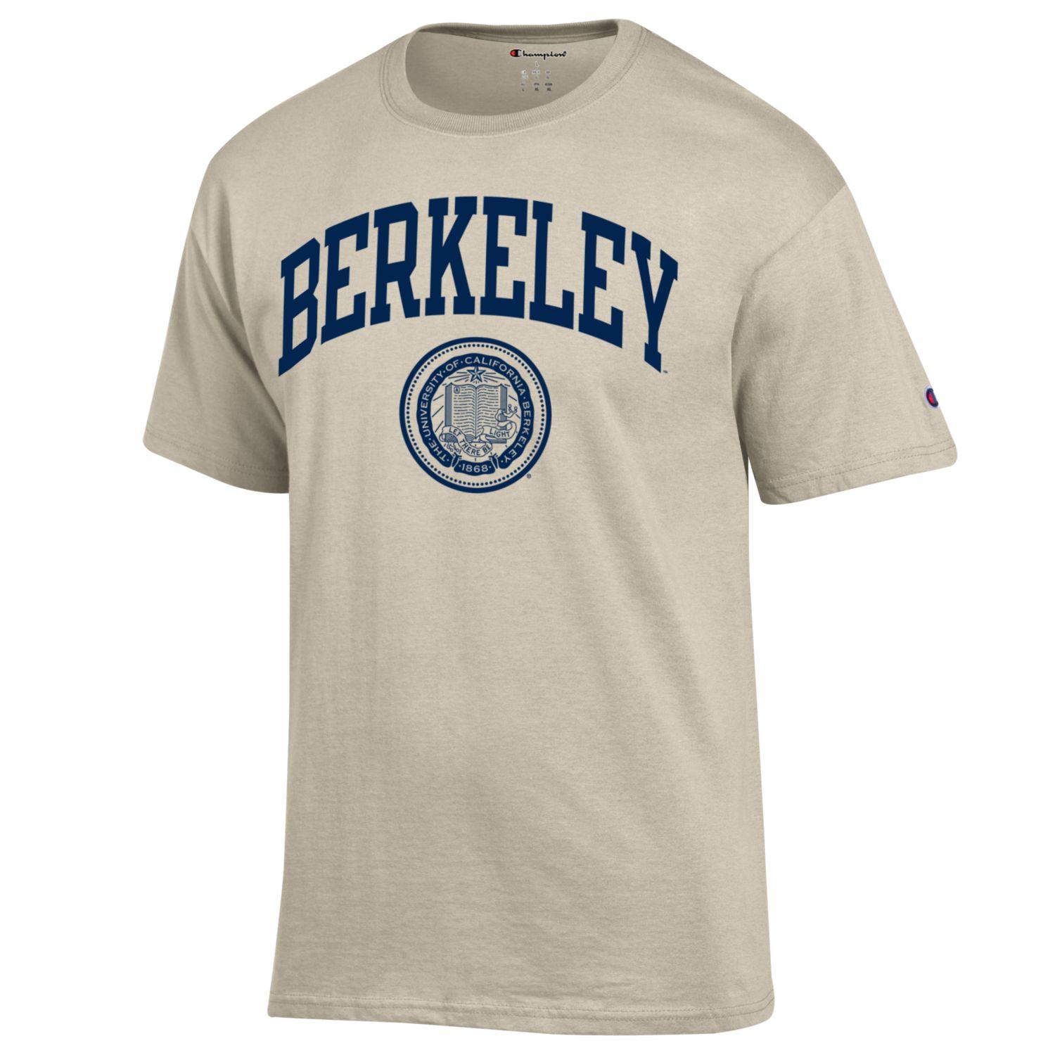 U.C. Berkeley Cal Champion arch and seal Men's T-Shirt-Oatmeal-Shop College Wear