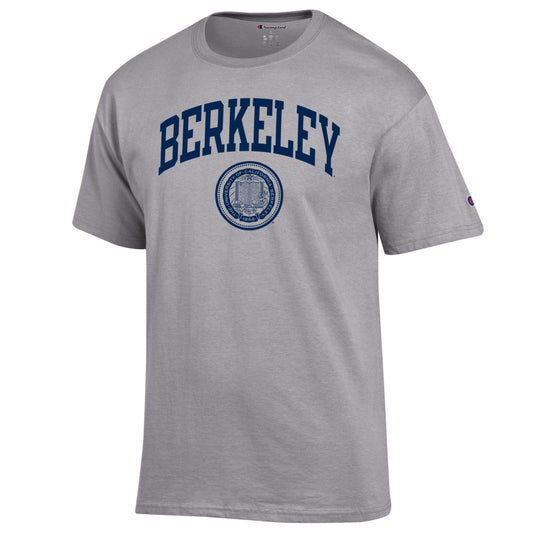 UC Berkeley Cal Champion arch and Seal Men's T- Shirt- Grey-Shop College Wear