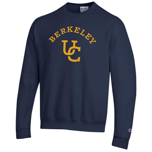 University of California Berkeley Champion Berkeley arch and UC Interlocking logo sweatshirt-Navy-Shop College Wear
