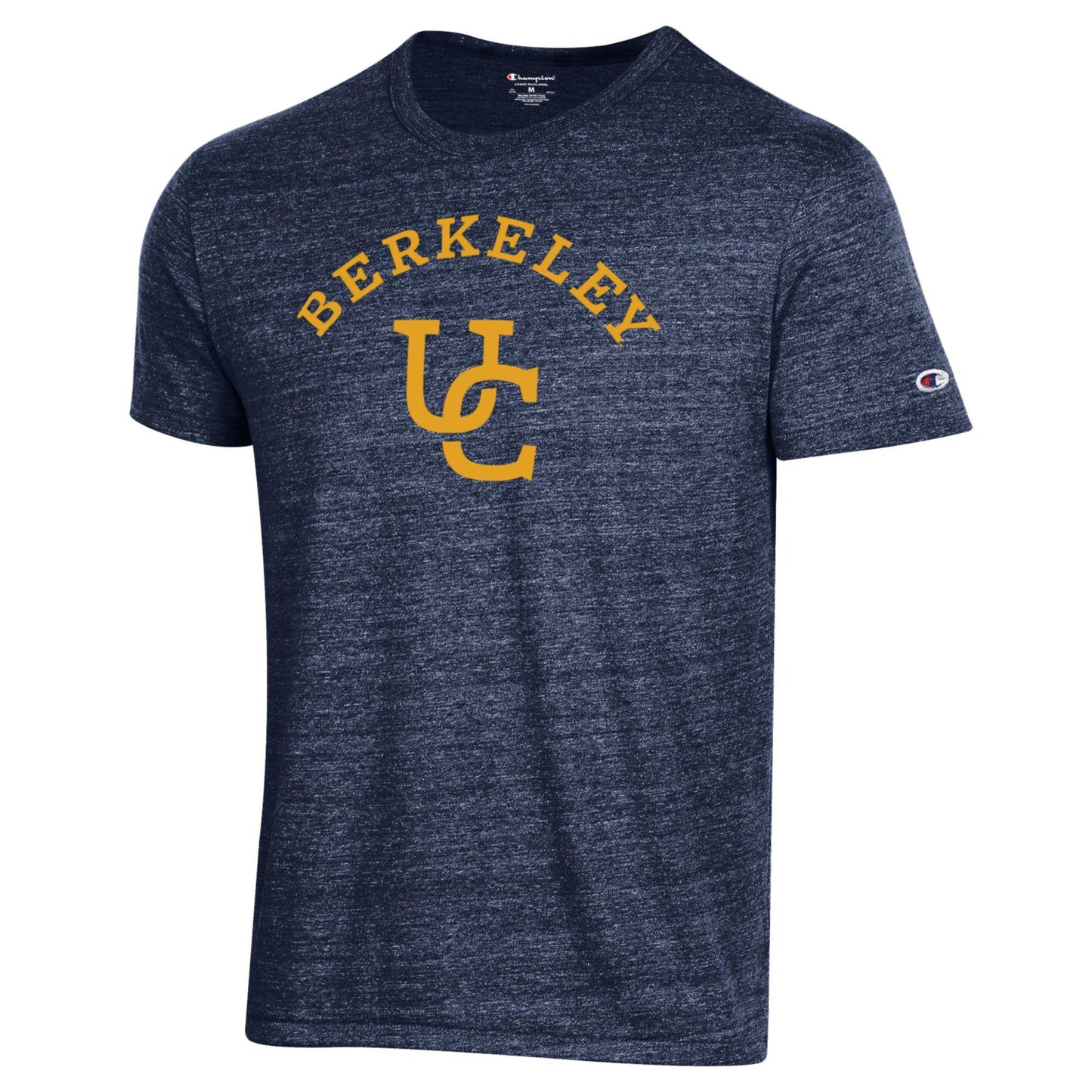 U.C. Berkeley arch & UC interlocking logo Champion tri-blend T-Shirt-Navy-Shop College Wear
