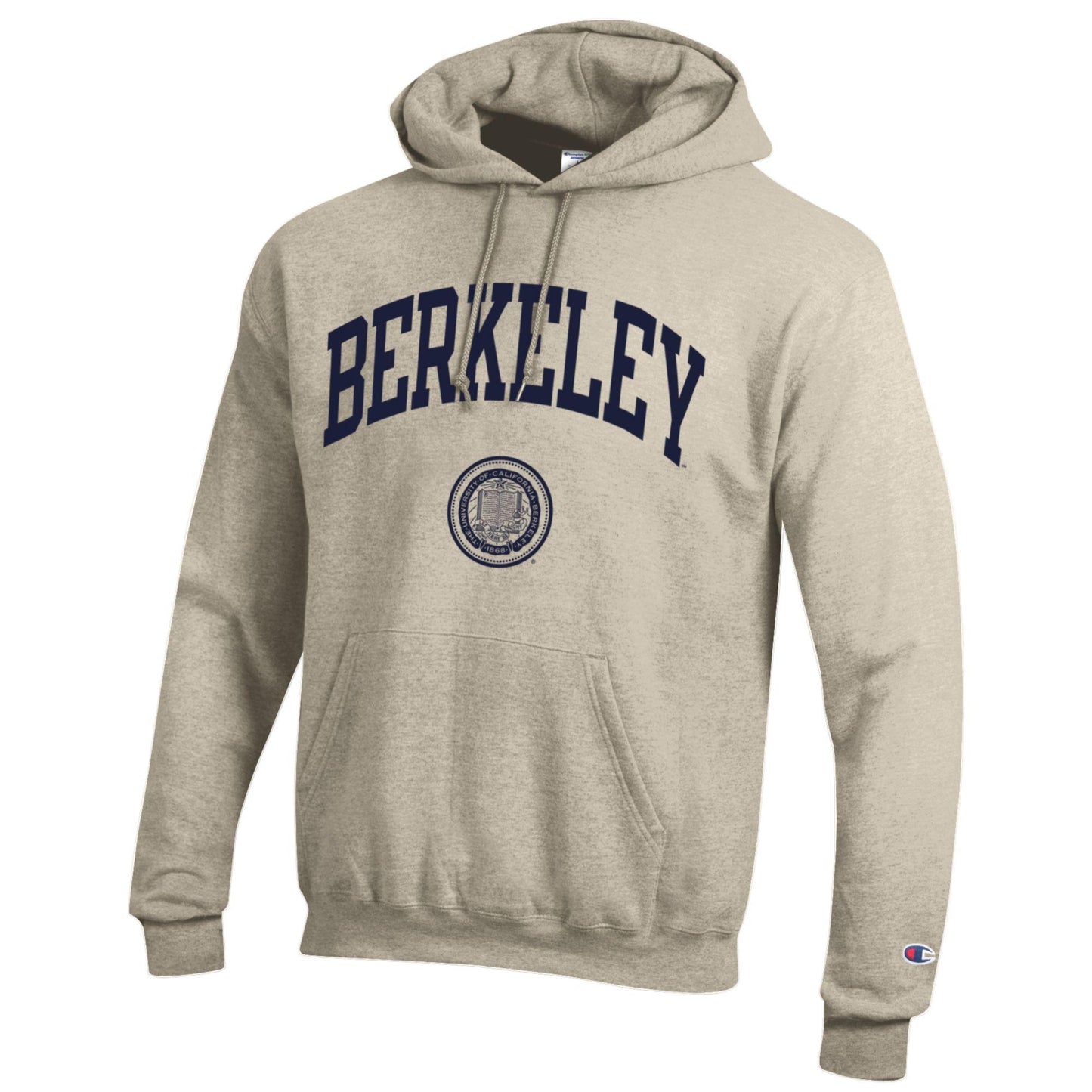 University of California Berkeley arch and seal Champion hoodie Sweatshirt - Oatmeal-Shop College Wear