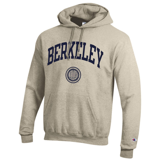 University of California Berkeley arch and seal Champion hoodie Sweatshirt - Oatmeal-Shop College Wear