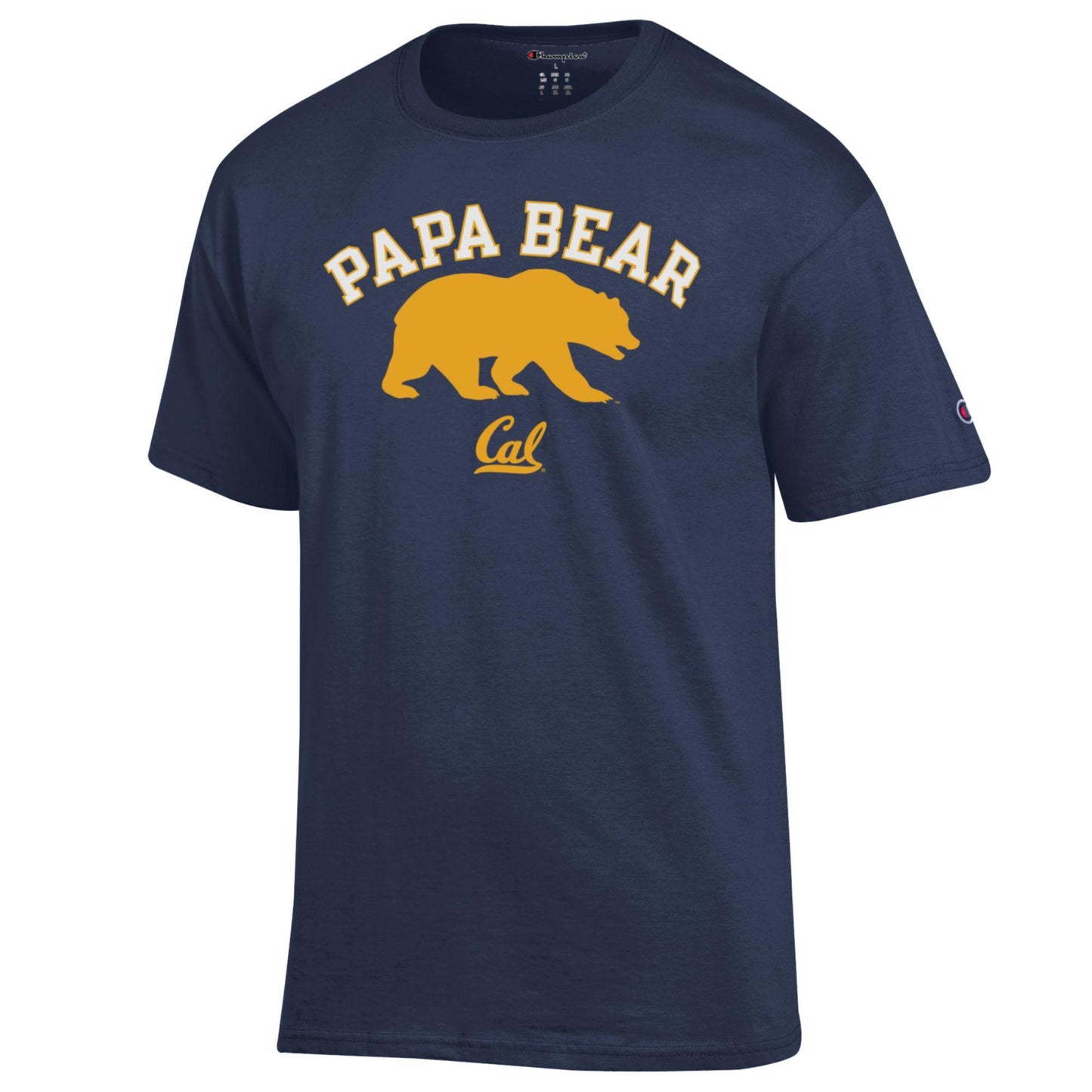 U.C. Berkeley Cal Bears Dad Papa Bear Arch Champion T-Shirt-Navy-Shop College Wear