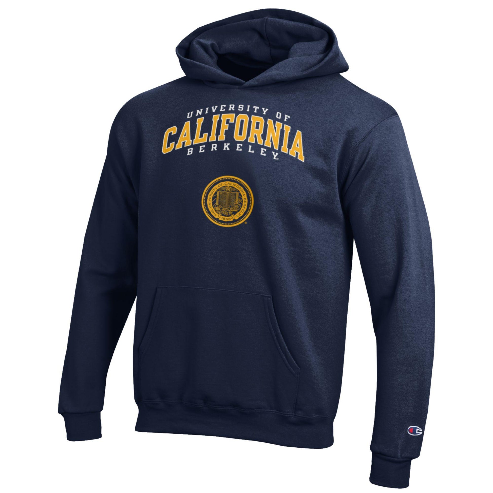 University of California Berkeley Arch Over Seal Champion Youth Hoody- Navy-Shop College Wear