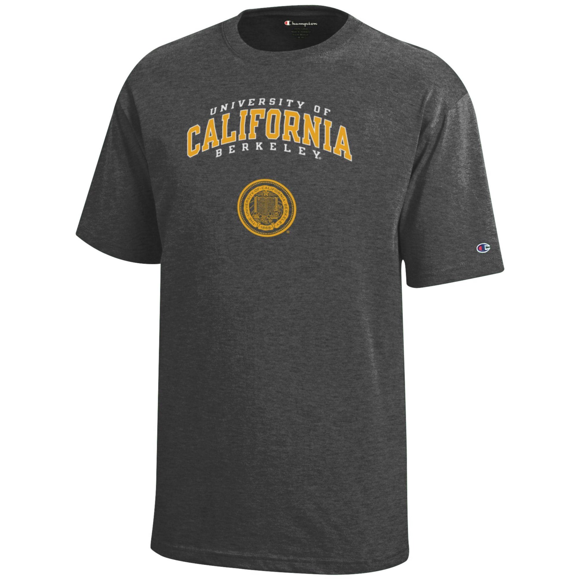 U.C. Berkeley Cal 3 arch and seal youth t-shirt-Charcoal-Shop College Wear