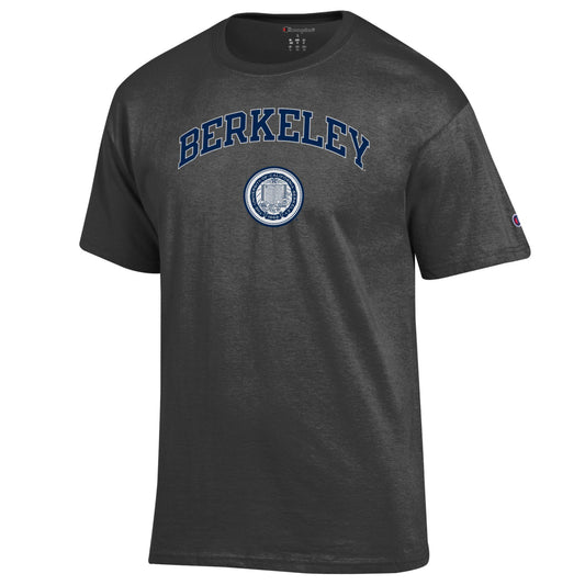 U.C. Berkeley Arch And Seal Champion T-Shirt- Charcoal-Shop College Wear