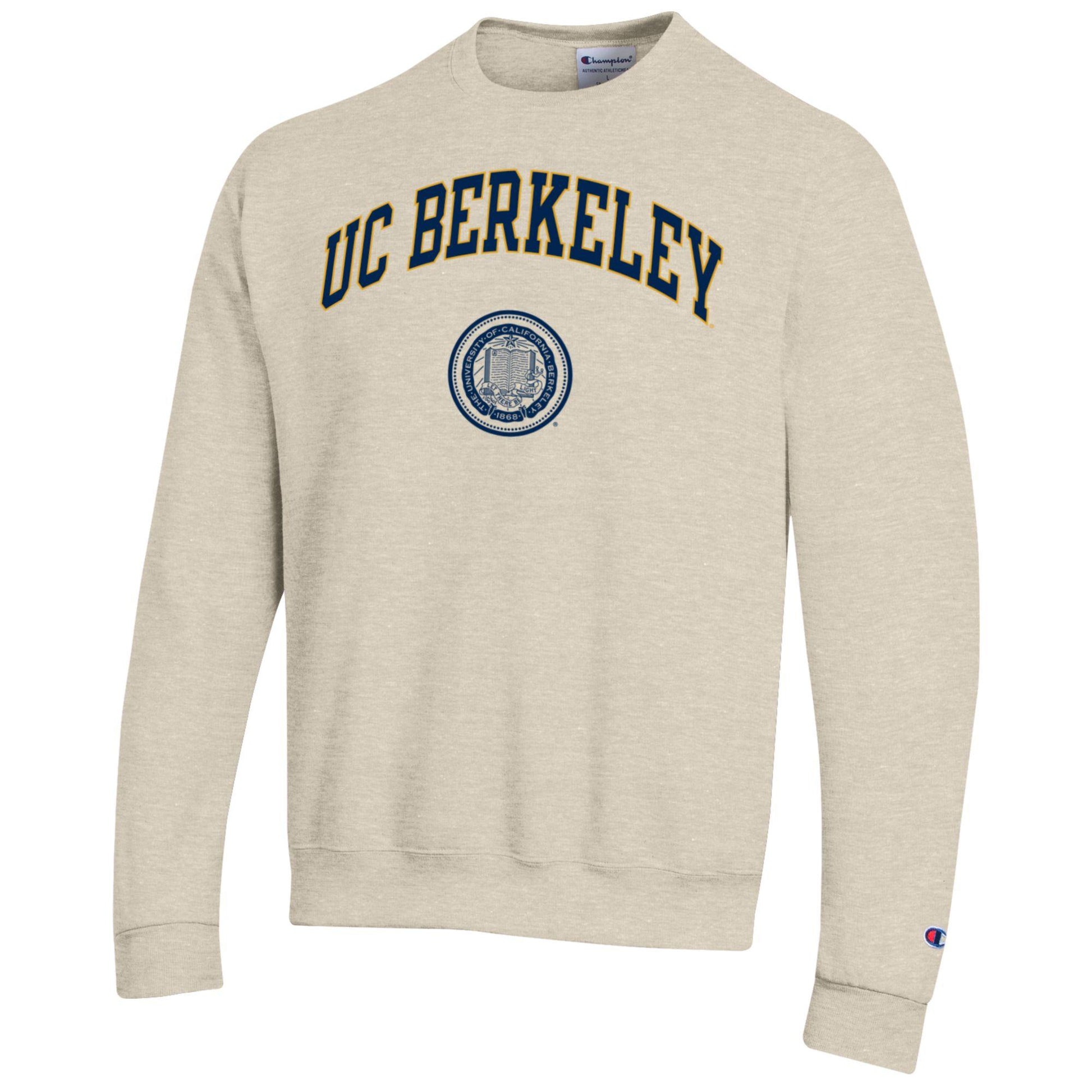 U.C. Berkeley arch & seal Champion crew neck sweatshirt-Oatmeal-Shop College Wear