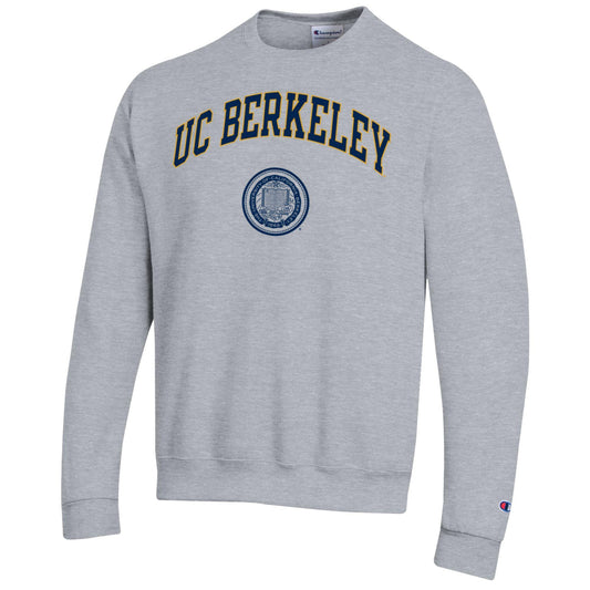 U.C. Berkeley arch & seal Champion crew neck sweatshirt-Gray-Shop College Wear