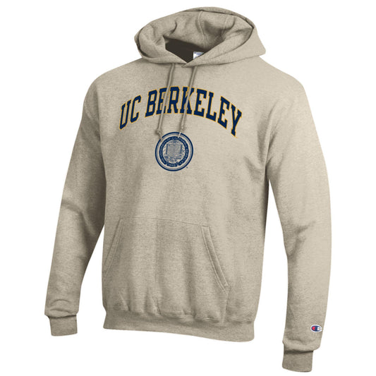University of California Berkeley arch and seal Champion hoodie Sweatshirt - Oatmeal-Shop College Wear