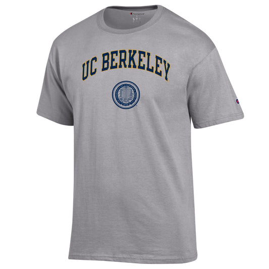 U.C. Berkeley Arch & Seal Men's Champion T-Shirt-Gray-Shop College Wear