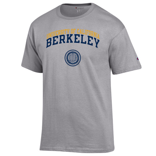 U.C. Berkeley two arch & seal Champion men's T-Shirt-Gray-Shop College Wear