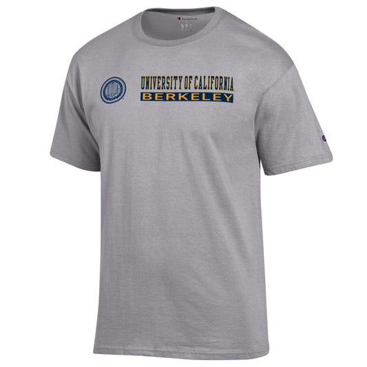 University of California Berkeley Champion Men's T- Shirt with the school seal- Grey-Shop College Wear