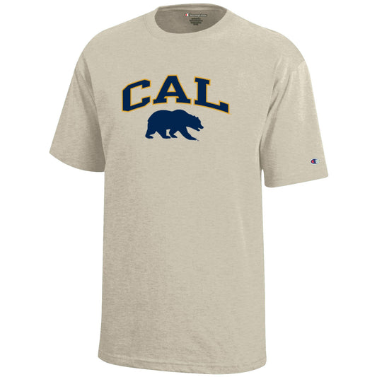 U.C. Berkeley Cal Block and bear youth Champion T-Shirt-Oatmeal-Shop College Wear