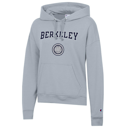 U.C. Berkeley seal women's Champion fleece hoodie -Gray-Shop College Wear