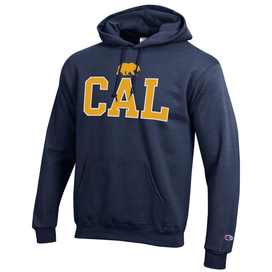 UC Berkeley Cal block and the Bear Mascot Champion hoodie sweatshirt-Navy-Shop College Wear
