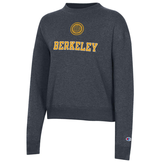 U.C. Berkeley arch and seal seal Champion Triumph crew-neck sweatshirt-Navy-Shop College Wear