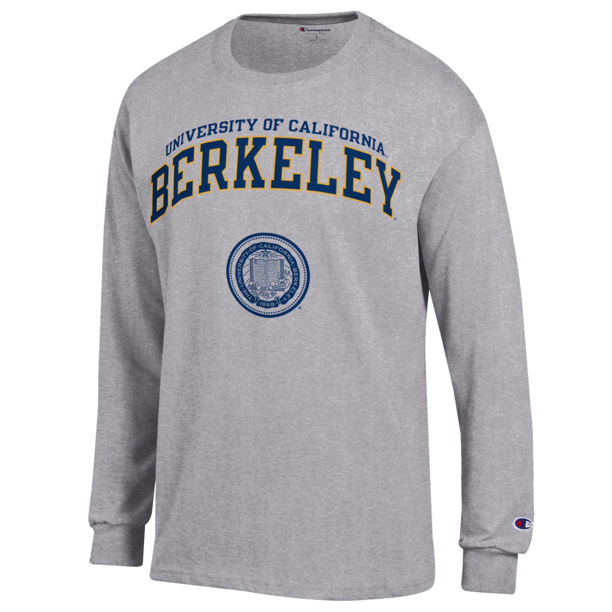 UC Berkeley Cal Champion Men's Long Sleeve T-Shirt -Gray-Shop College Wear