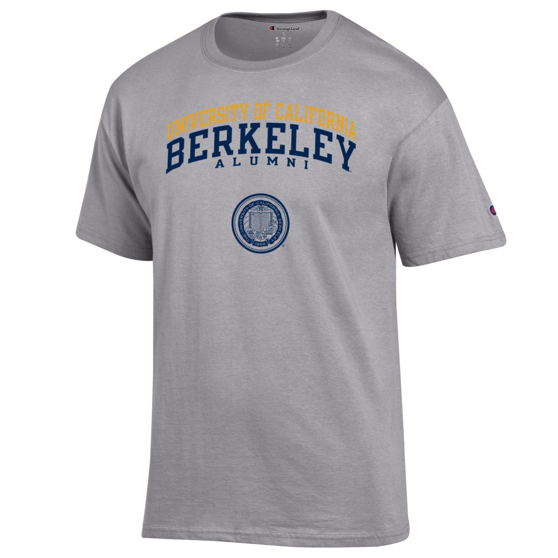 UC Berkeley Alumni double arch Champion Men's T- Shirt-Gray-Shop College Wear