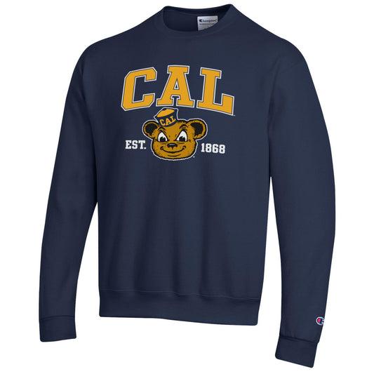 U.C. Berkeley Cal Block and Oski Champion crew-neck sweatshirt-Navy-Shop College Wear