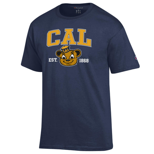 University Of California Berkeley Champion Cal block and Oski Men's T-Shirt - Navy-Shop College Wear