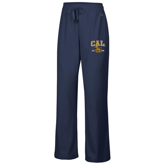 U.C. Berkeley Cal Bears Champion women's sueded open bottom pants-Navy-Shop College Wear