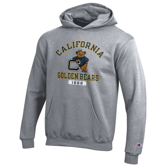 U.C. Berkeley Cal youth Champion hoodie sweatshirt with standing Oski-Gray-Shop College Wear