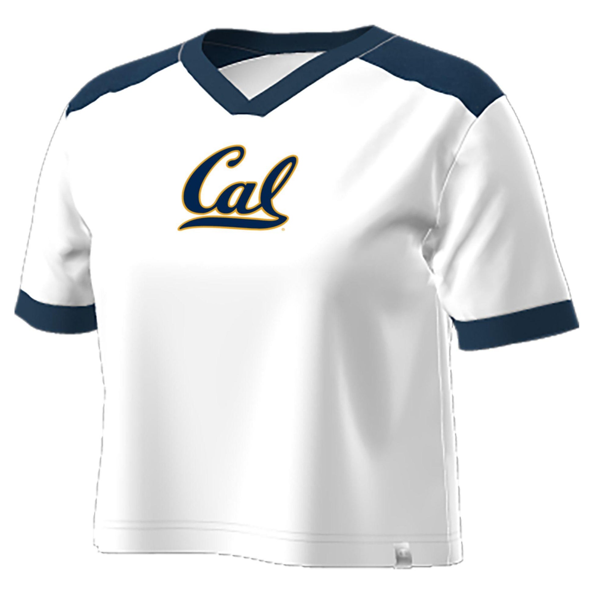 U.C. Berkeley Cal women's jersey-look crop Tee-White