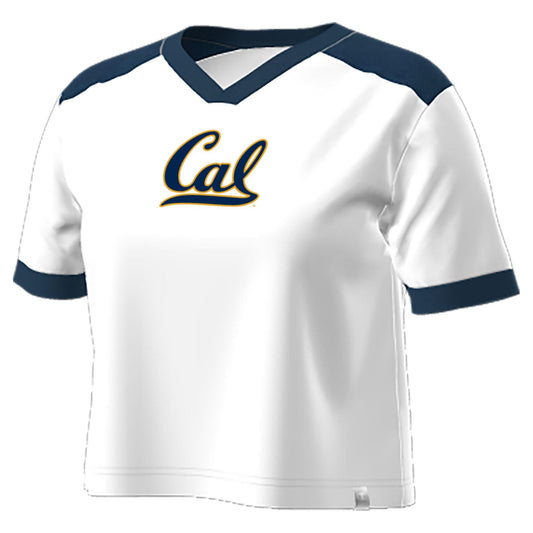 U.C. Berkeley Cal women's jersey-look crop Tee-White-Shop College Wear