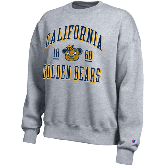 U.C. Berkeley Champion women's crew-neck sweatshirt-Gray-Shop College Wear
