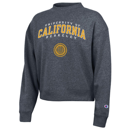 U.C. Berkeley Champion women's Triumph soft crew-neck sweatshirt-Navy-Shop College Wear