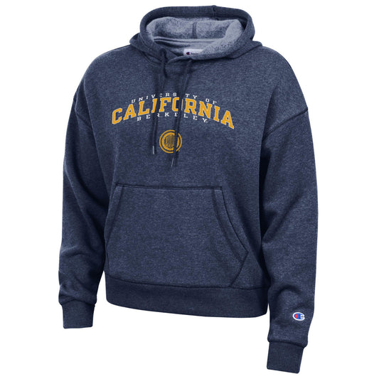 U.C. Berkeley arch & seal women's Champion Tri blend fleece hoodie-Navy
