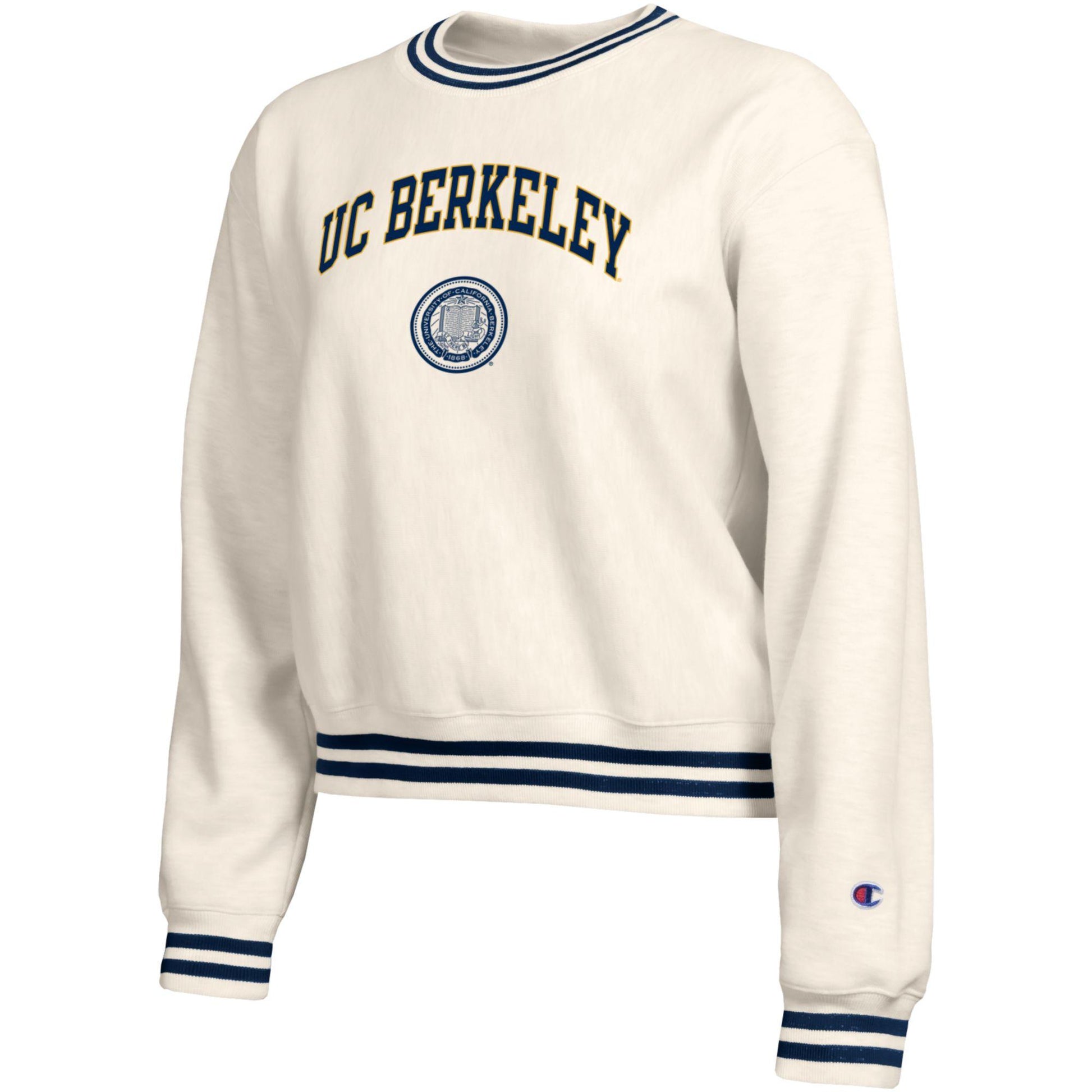UC Berkeley arch and seal women's Champion Reverse Weave Retro Sweatshirt-Navy