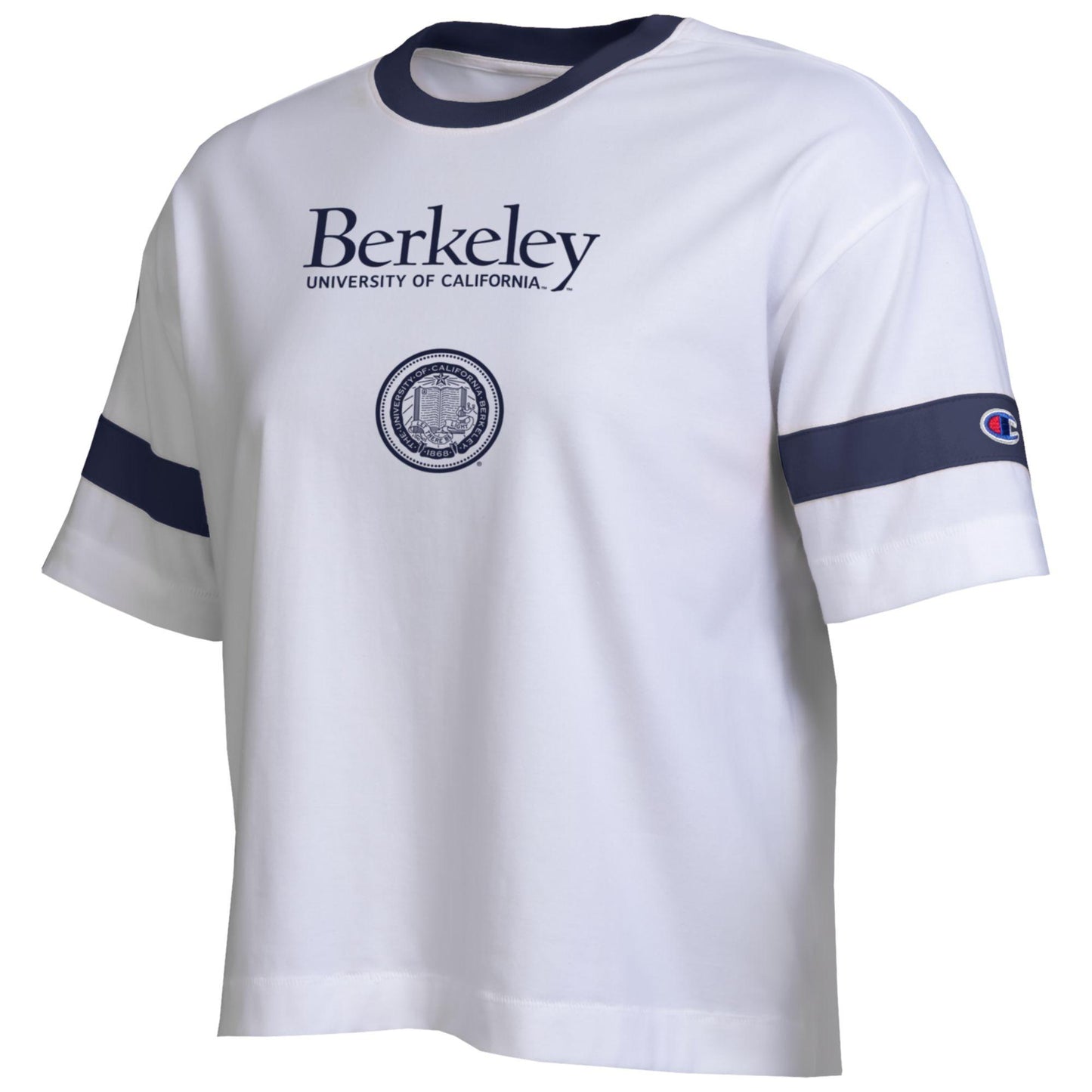 UC Berkeley Cal women's striped athletic shirt-Navy-Shop College Wear