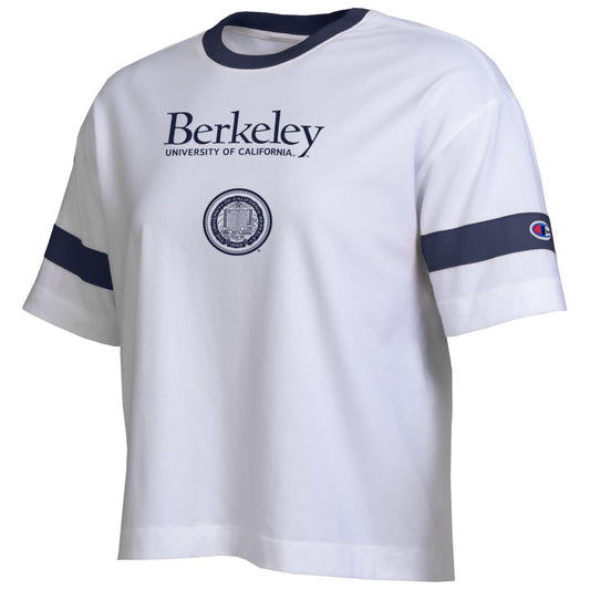 UC Berkeley Cal women's striped athletic shirt-Navy-Shop College Wear