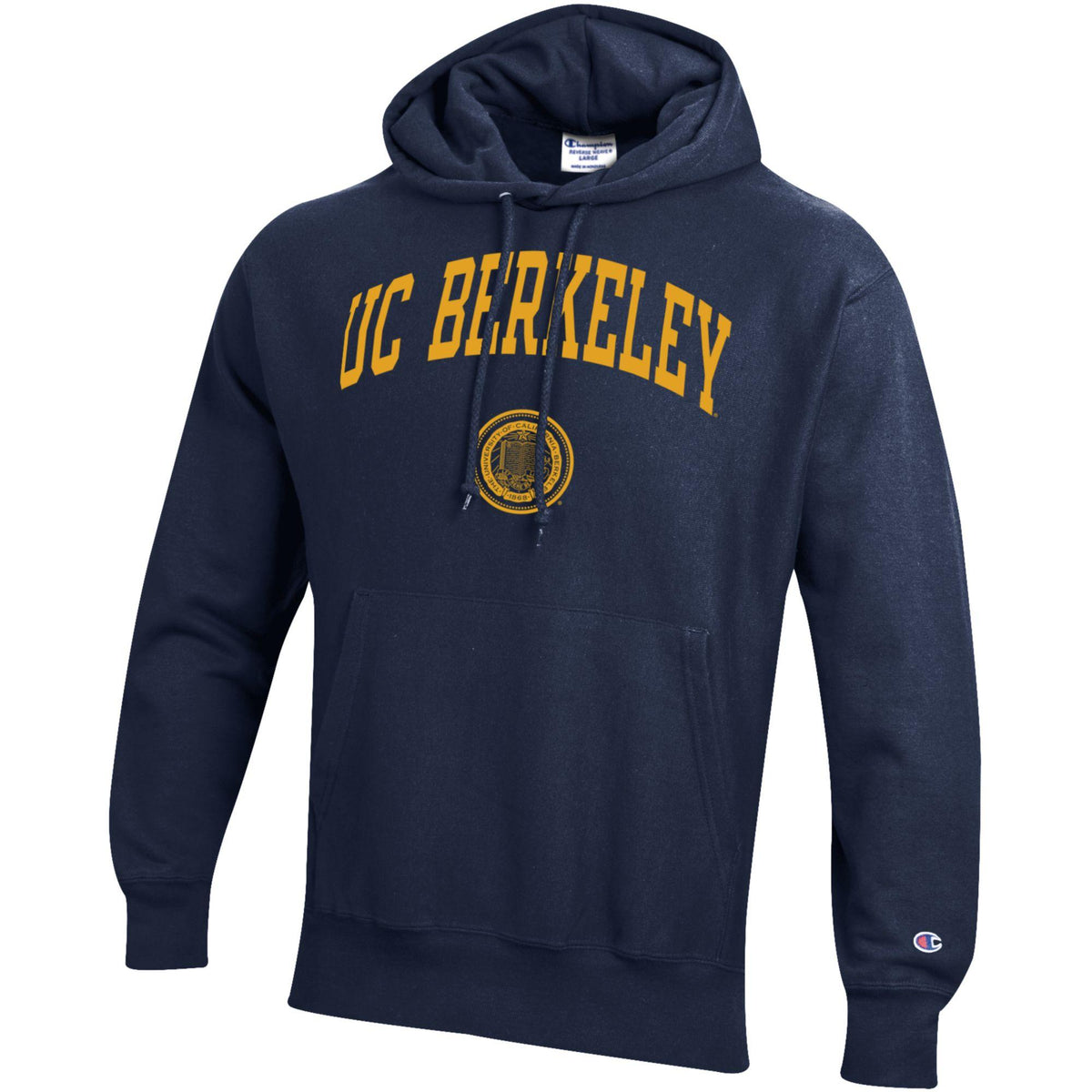 UC Berkeley Cal Champion Men's Revere Weave Hoody Sweatshirt -Navy-Shop College Wear