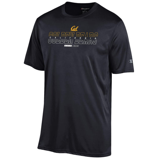 U.C. Berkeley Cal Bears Champion performance dry arch and seal T-shirt-Black-Shop College Wear