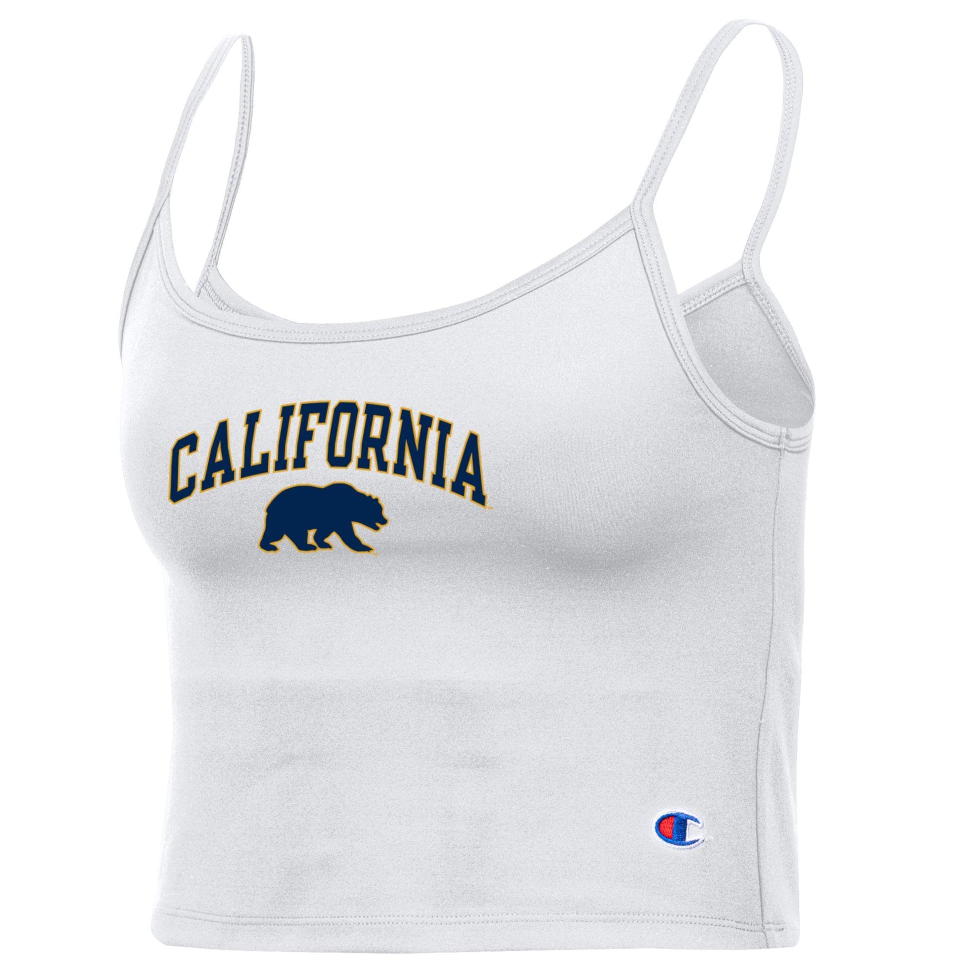 UC Berkeley Cal women's strappy crop tank top-White-Shop College Wear