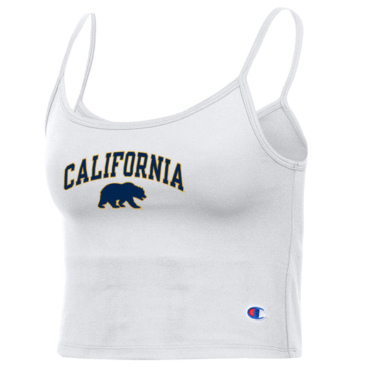 UC Berkeley Cal women's strappy crop tank top-White-Shop College Wear