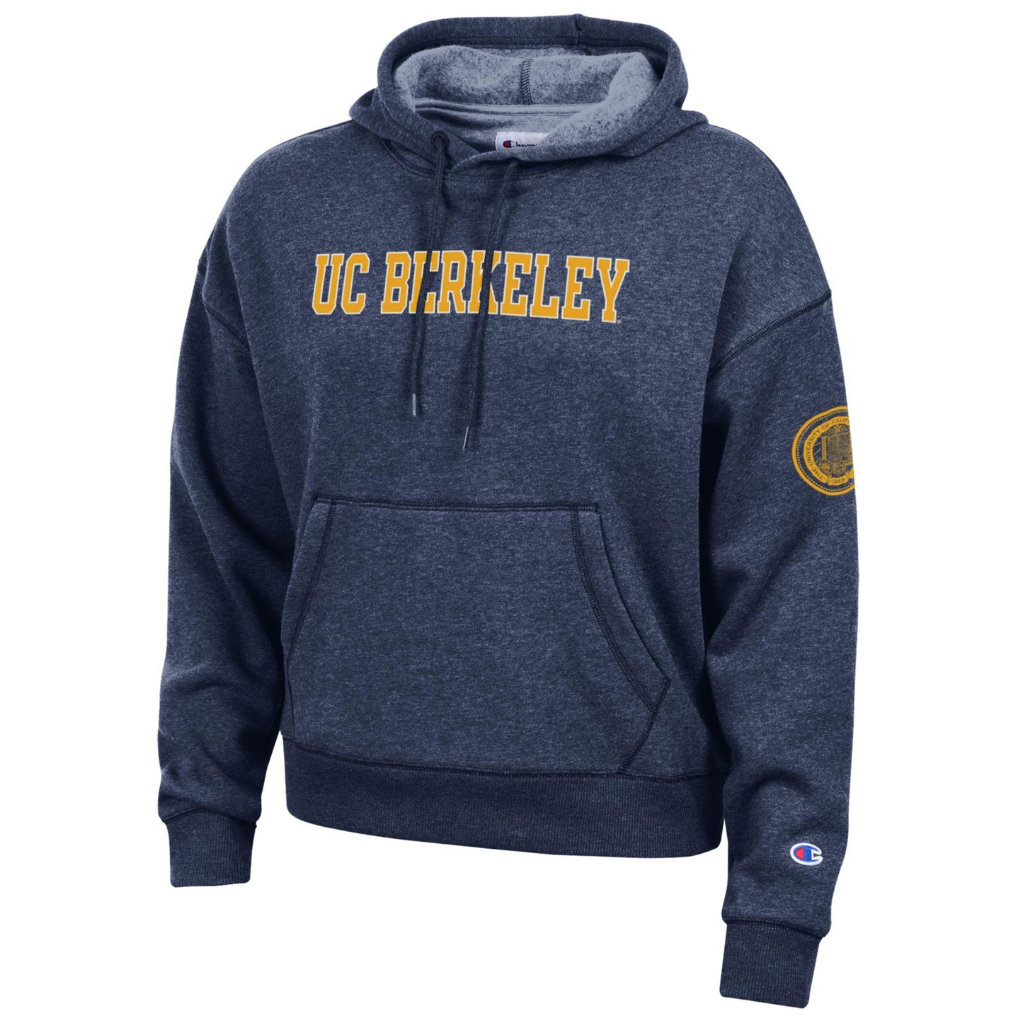 U.C. Berkeley Cal women's Champion Triumph fleece Berkeley seal hoodie sweatshirt-Navy