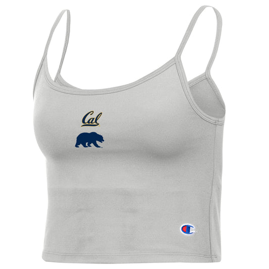 UC Berkeley Cal women's strappy crop tank top-Silver-Shop College Wear