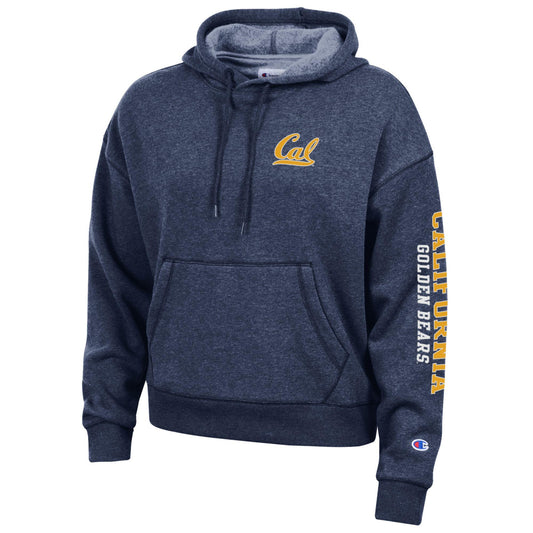 U.C. Berkeley Cal women's Champion tri blend fleece hoodie-Navy-Shop College Wear
