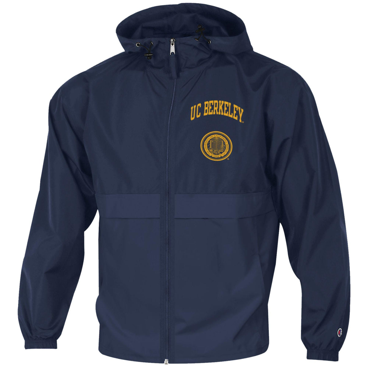 U.C. Berkeley Cal Champion men's wind breaker nylon jacket full Zip Up-Navy-Shop College Wear